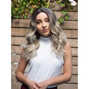 COPY - Dark Roots Vanilla Blonde Natural Ombre Wavy Lace Front Wig | Penny